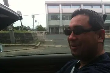 Gen-san was awfully happy to drive us up the coast in his Audi.