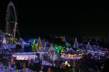 คุณสามารถชมงานประดับไฟอันน่าตื่นตาตื่นใจและแสงสียามราตรีของกรุงโตเกียวได้ในเวลาเดียวกัน