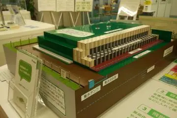 <p>A model shows how radioactive waste materials are stored underground</p>