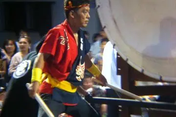 A man with a very big drum