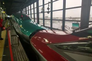 For some routes, two trains are connected to transport more passengers