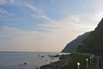 Driving south along Japan facing coast