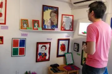 Viewing the art on display (Photo: Carrie Jacobs )