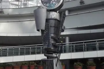 The artistic clock at the bottom