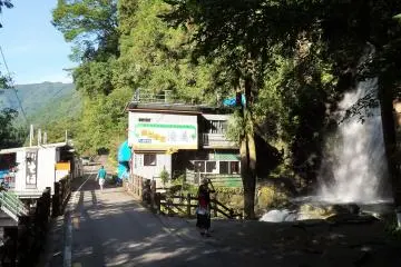 <p>Some people miss the Biwa-no-taki, a 50 meter tall waterfall that sits very close to Iya-no-Kazurabashi.</p>