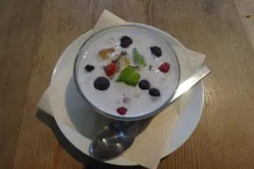 <p>The mini dessert, a tapioca and coconut pudding</p>