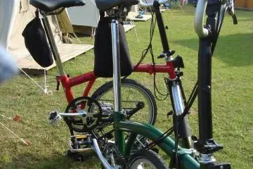 Bicycles parked right in front of the rented tent at Sobama Beach Campground