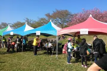 <p>The registration tents-they had a registration line for English speakers!</p>