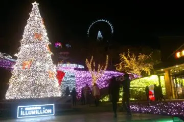 <p>"사가미코 일루미네이션"의 마법같은 불빛으로 감싸진 사가미코 리조트 Pleasure Forest의 넓은 뷰</p>