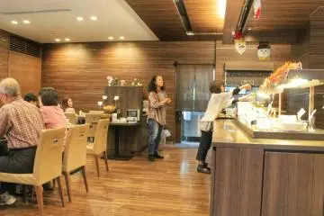 The dining room for breakfast and noodles in the evening