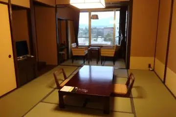 The tatami room in the deluxe twin suite.