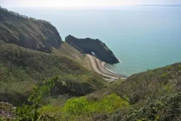 Looking southwest from the steep slope