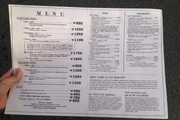 <p>Right after finding out that I couldn't read Japanese, the waiter handed me the English menu.</p>