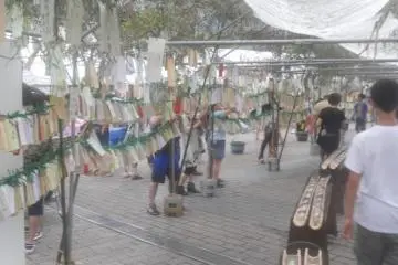 Bamboo wish trees with Tanzaku tied to them