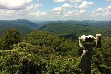 See how far you can see through the binoculars