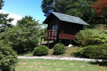 One of the private bungalows you can stay in at the park