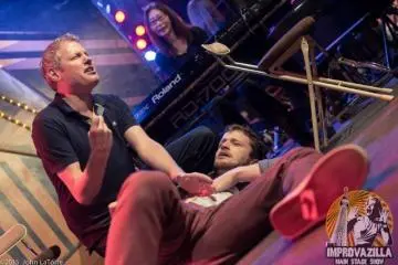 On-stage discipline at Tokyo Comedy Store's Improvazilla show (photo by John LaTorre)
