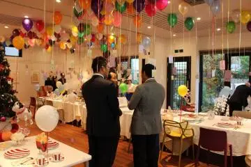 <p>The large dining room for private parties.</p>
