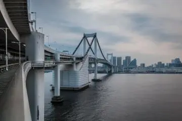 <p><span style="line-height: 20.8px;">Looking back along the bridge from the Odaiba end</span></p>
