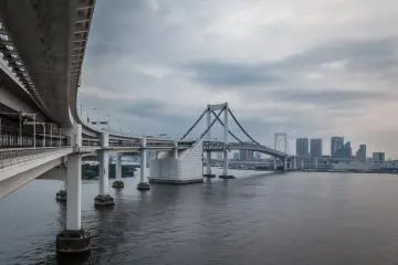 <p><span style="line-height: 20.8px;">Looking back along the bridge from the Odaiba end</span></p>
