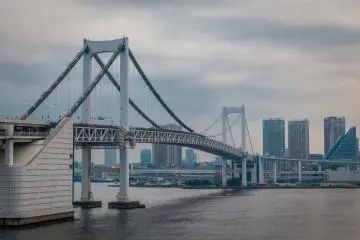 <p><span style="line-height: 20.8px;">Looking back along the bridge from the Odaiba end</span></p>
