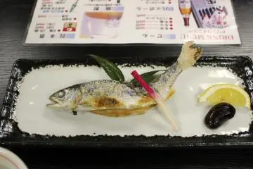 <p>Salted and grilled amago (Japanese mountain trout)</p>

