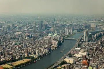 A view down to the Sumida River below
