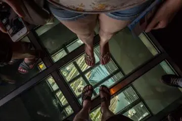 Glass panels on the ground of Tembo Deck's lower floor
