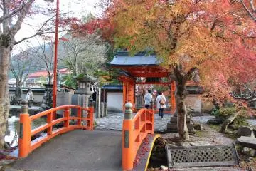 <p>Looking toward the temple gate from the opposite side of the same bridge</p>
