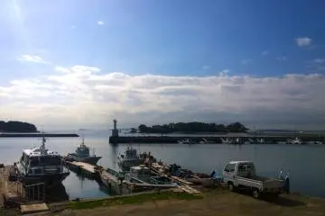 <p>อีกมุมสวยๆ บริเวณท่าเรือฝั่งตะวันออกของซากุชิมา</p>
