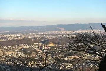 <p>Looking southeast at Umeyashiki Station partway down the upper cable car</p>
