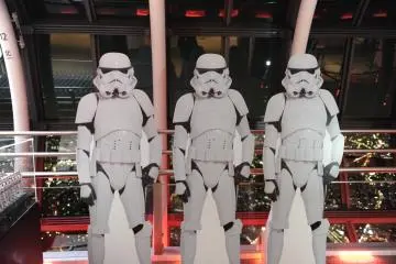 <p>Take a picture with the cardboard stormtroopers</p>
