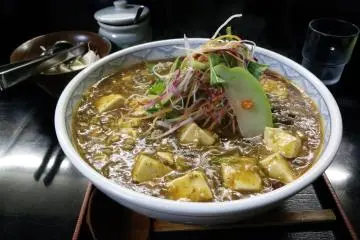 <p>The imposing mapo ramen</p>
