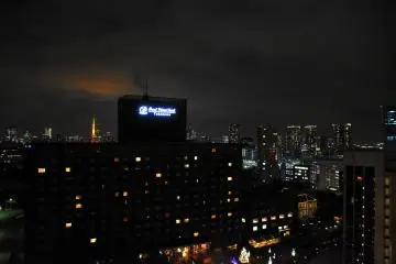 On this night, the lurid Tokyo Tower changed the color of the night sky into crimson
