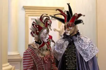 <p>The masquerade costumes were displayed in the lobby</p>
