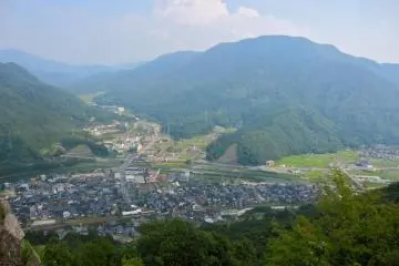 Looking east over the town of Takeda