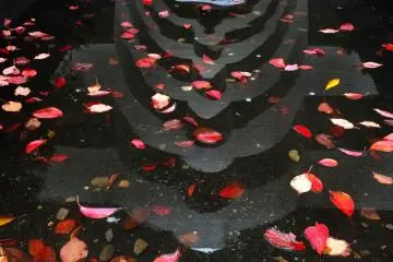 <p>The reflection of the statue is part of its calming element.</p>
