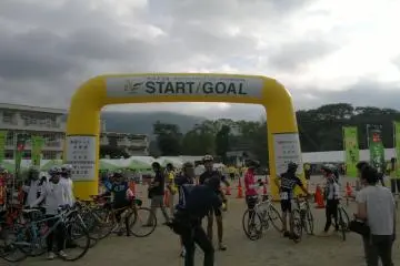 The start and finish of the first annual Tour de Sanriku in Rikuzentakada