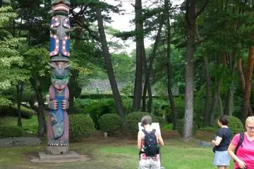 A Totem pole donated by the city of Victoria, B.C. as a sign of friendship &nbsp;