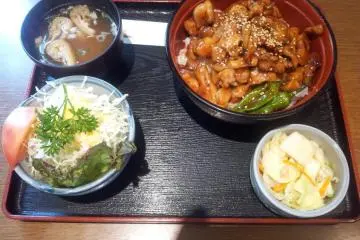 Stir fried pheasant on rice