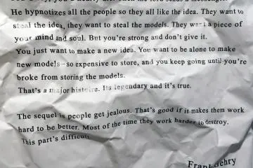 <p>Part of his "Manifesto," which was printed on the wall.</p>

