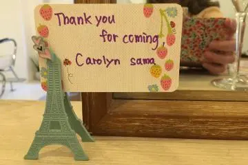 My welcoming, personalized place card