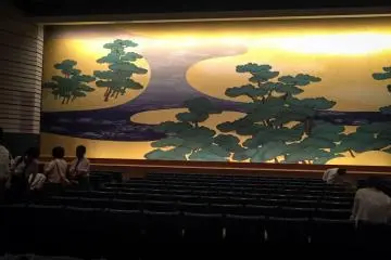 Inside the National Bunraku Theater in Osaka