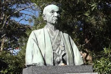 A bust of a local worthy