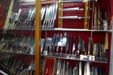 Showroom of a Sakai knife craftsman