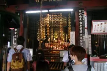 Inside the temple's main hall