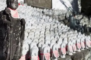 A Jizō Bodhisattva looks over the souls of infants