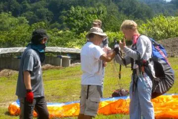 Head Instructor Kibushi shows me the controls and how to hold them properly