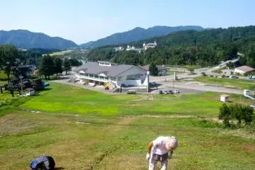 Looking down from the intermediate flying field