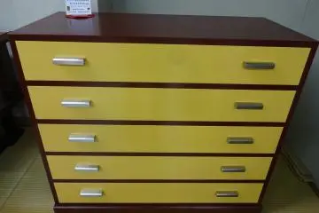 A modern chest of drawers